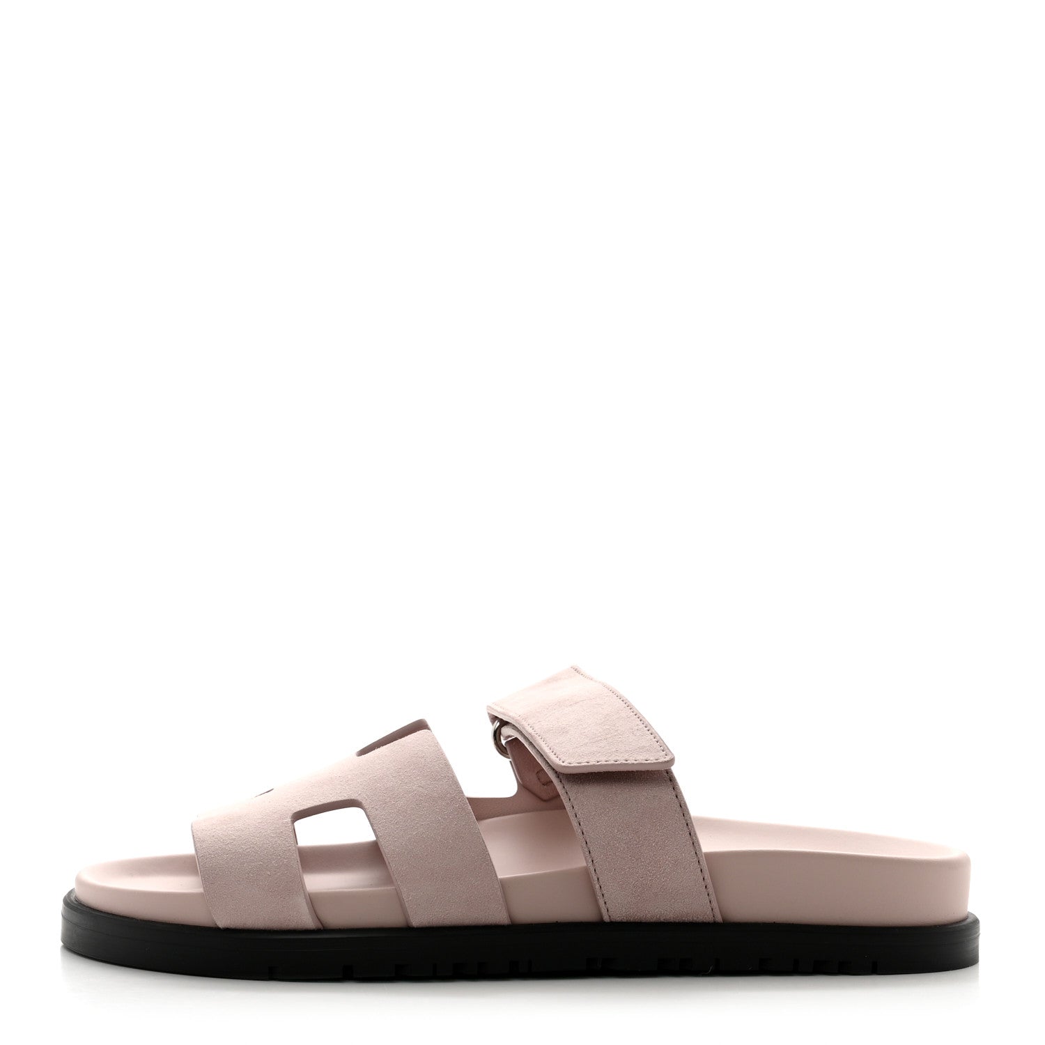 Hermes Suede Goatskin Womens Chypre Sandals 36.5 Rose Porcelaine 1 of 9