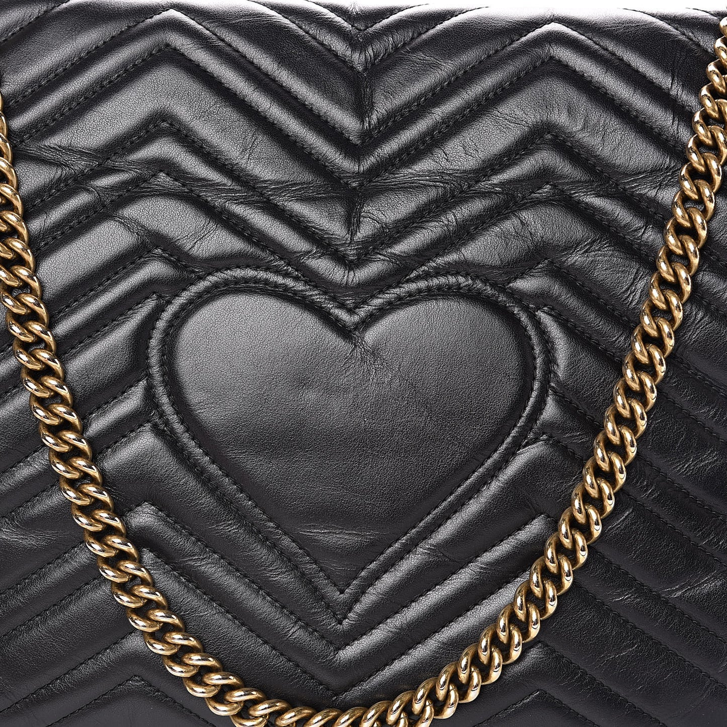Calfskin Matelasse Large GG Marmont Shoulder Bag Black