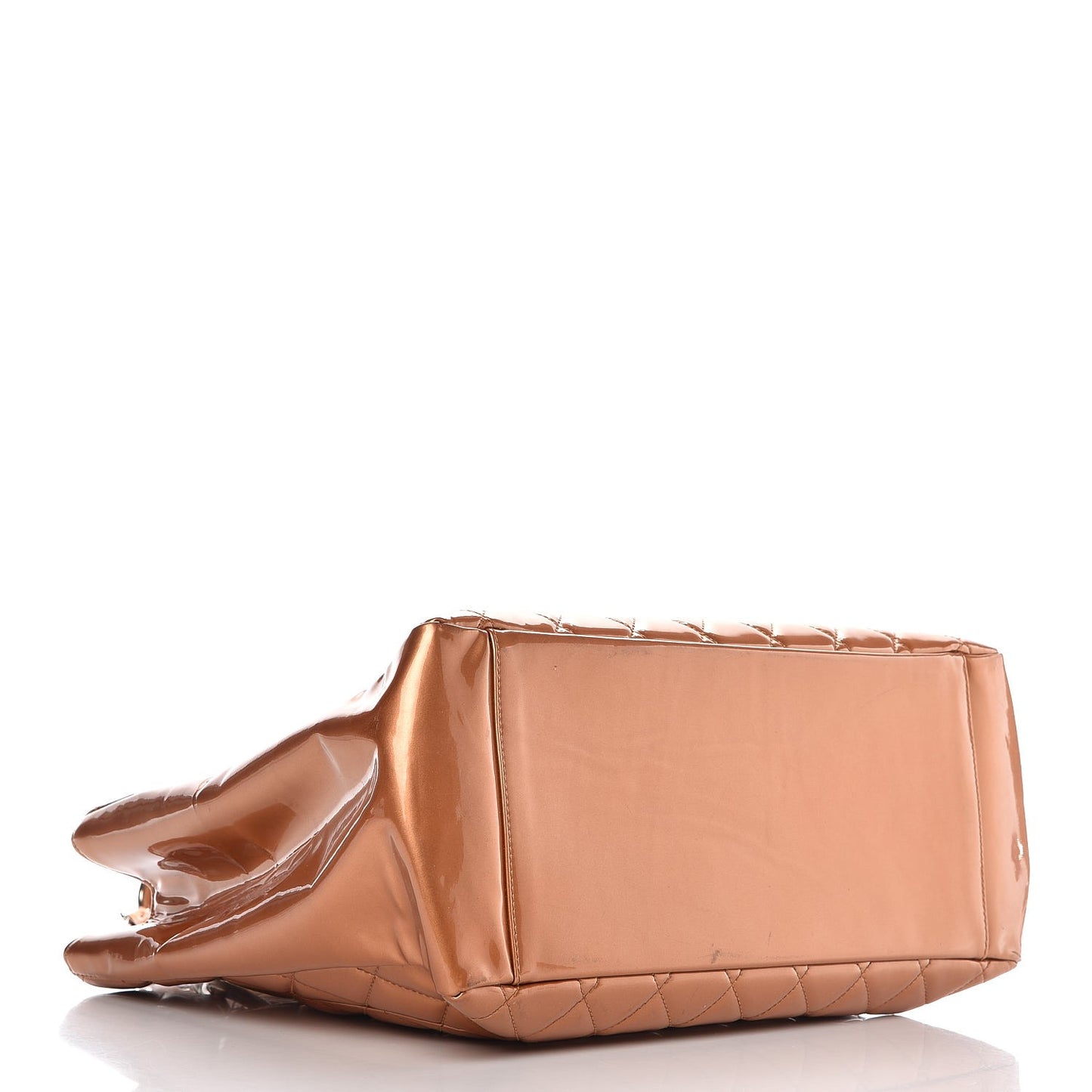 Metallic Patent Quilted Grand Shopping Tote GST Bronze