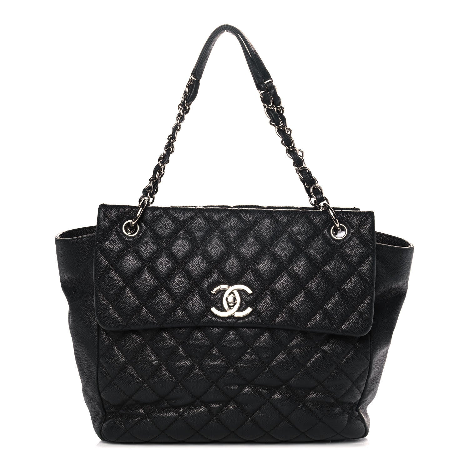 Chanel Caviar Quilted Easy Zip Flap Tote Black 1 of 15