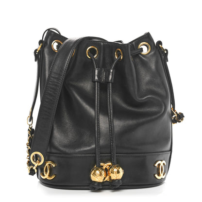 Chanel Lambskin CC Drawstring Shoulder Bag Black 1 of 11