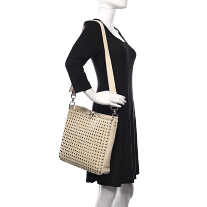 Valentino Garavani Vitello Large Rockstud All Over Flip-Lock Messenger Bag Light Ivory 2 of 12