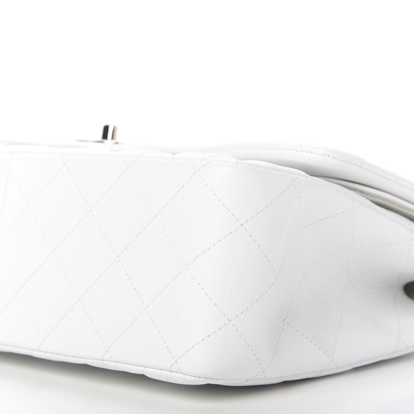 Caviar Quilted Jumbo Double Flap White