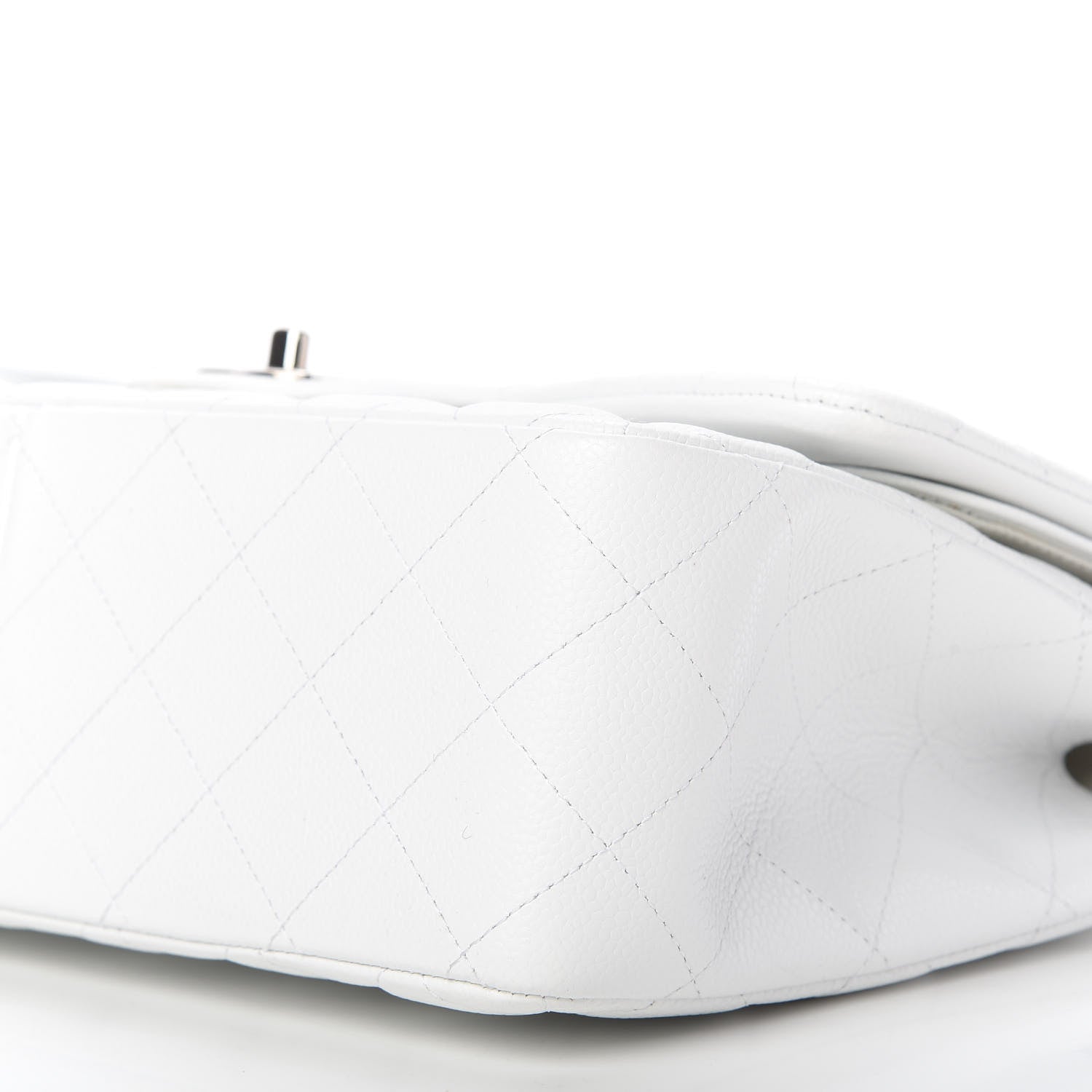 Chanel Caviar Quilted Jumbo Double Flap White 7 of 10