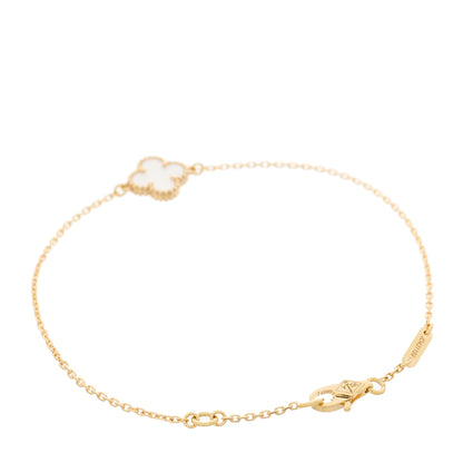 Van Cleef & Arpels 18K Yellow Gold Mother of Pearl Sweet Alhambra Bracelet 2 of 4