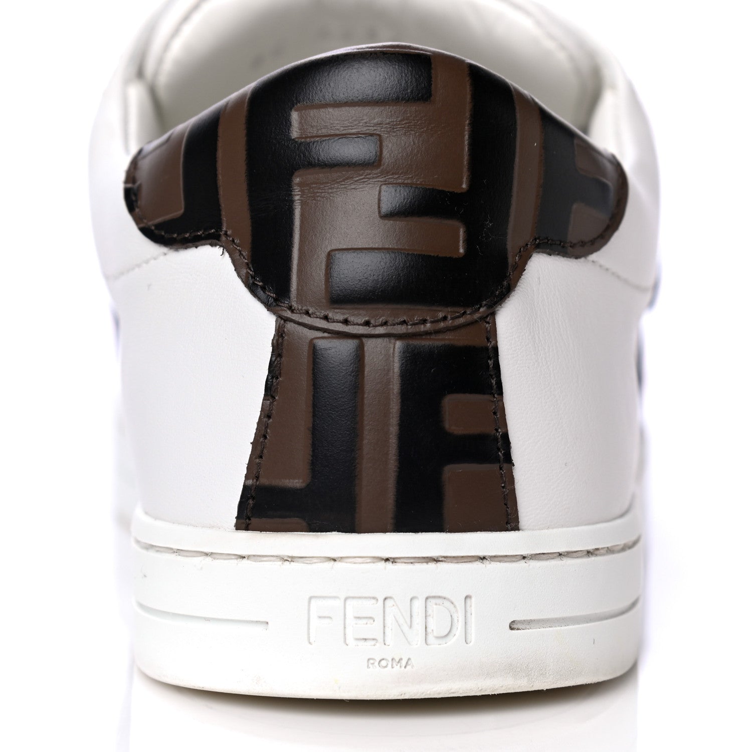 Fendi Vitello FF Embossed Womens Slip On Sneakers 37 Ultra White Maya Black 8 of 14