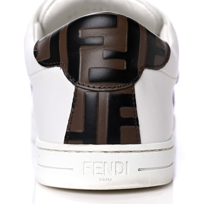 Fendi Vitello FF Embossed Womens Slip On Sneakers 37 Ultra White Maya Black 8 of 14