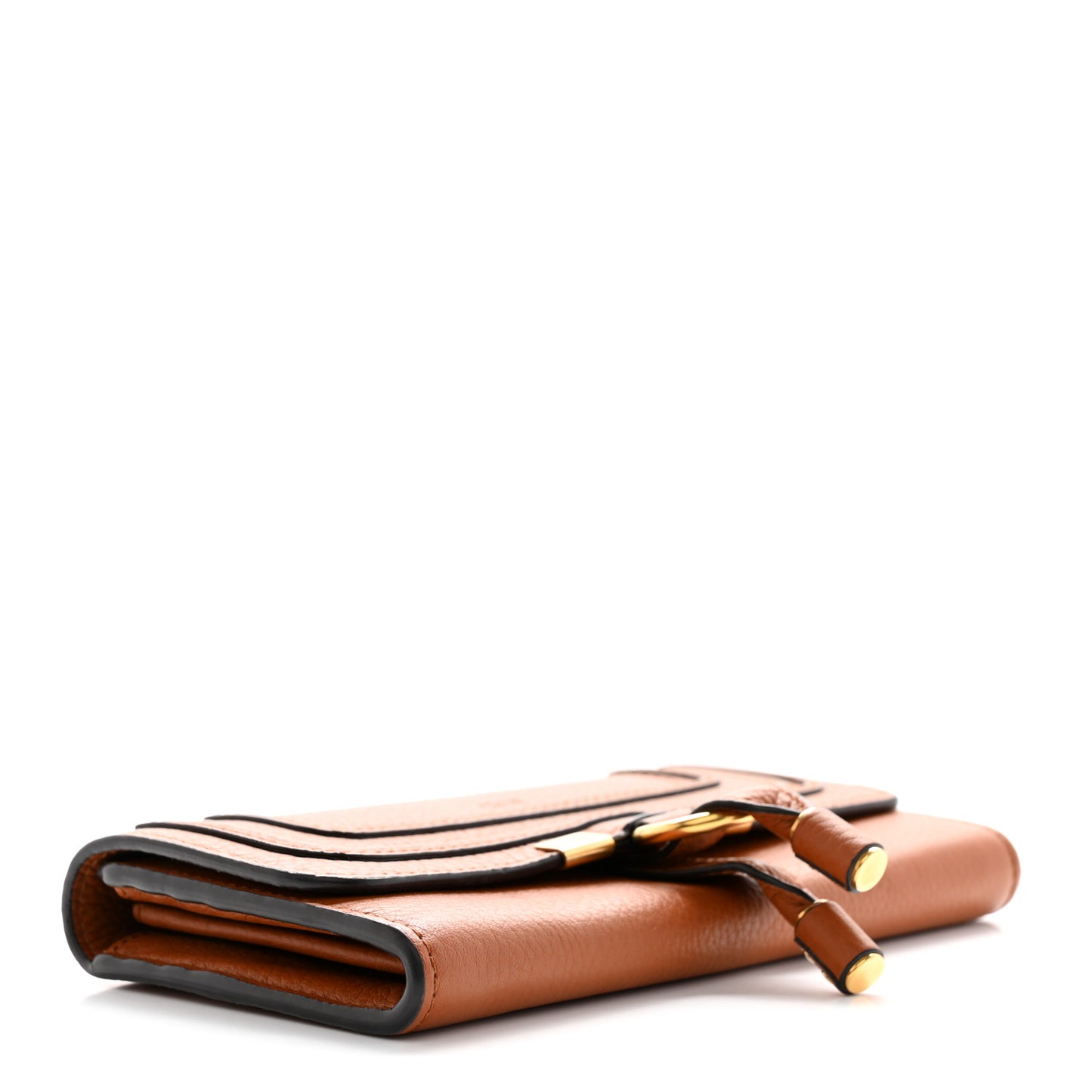 Calfskin Marcie Continental Flap Wallet Tan