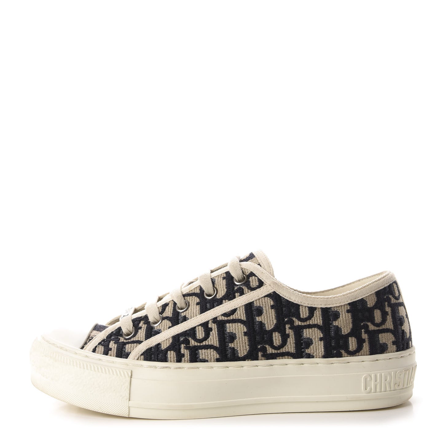 Canvas Oblique Walk'N'Dior Low Top Sneakers 35.5 Deep Blue