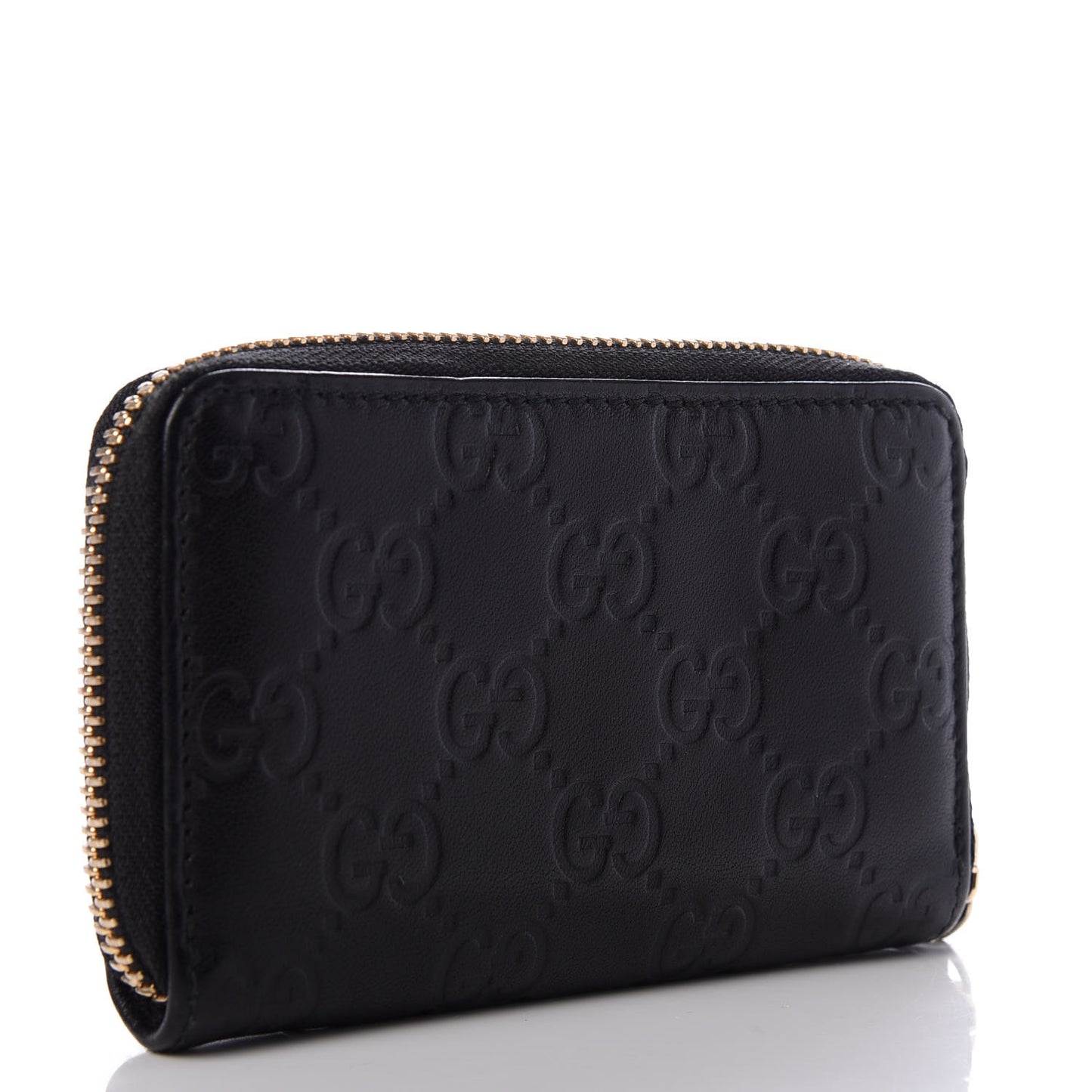 Guccissima Zip Around Card Case Black
