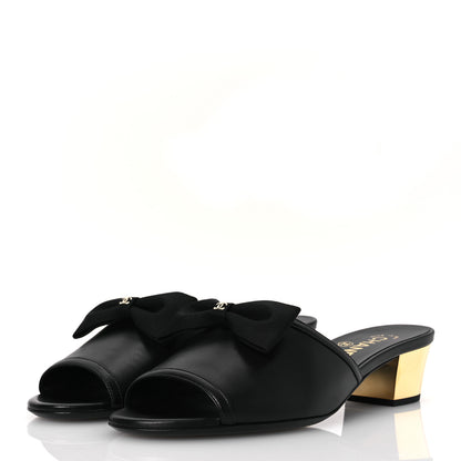 Chanel Lambskin CC Mules 38.5 Black 4 of 11