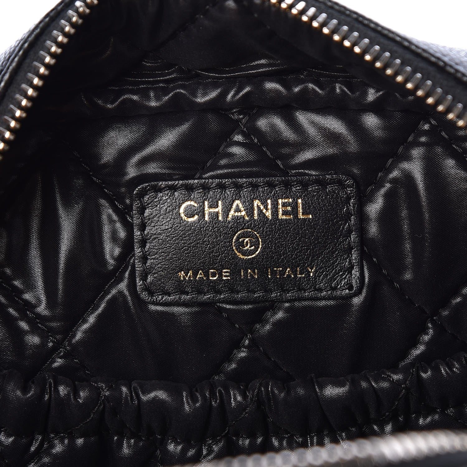 Chanel Caviar Quilted Curvy Pouch Cosmetic Case Black 6 of 9
