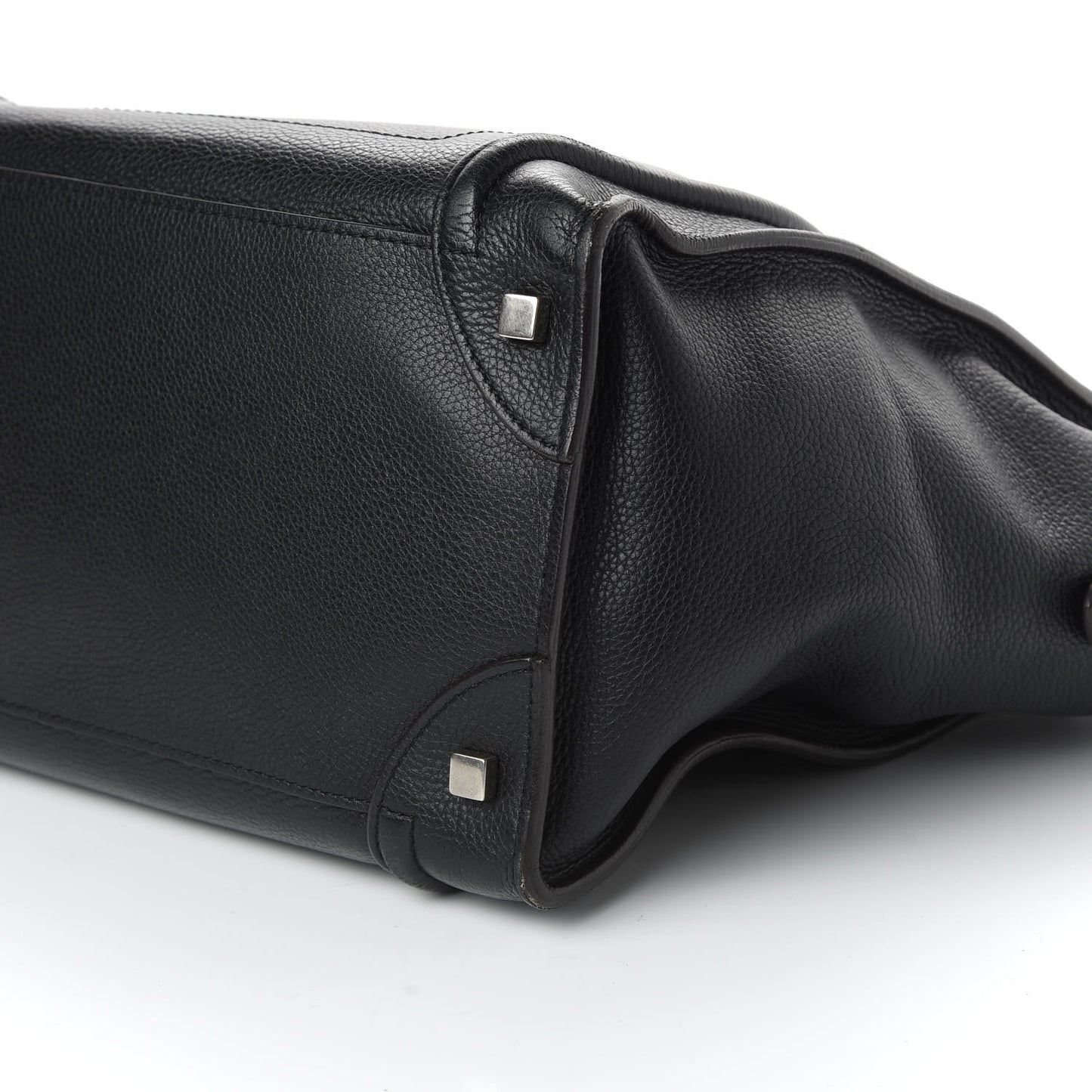 Drummed Calfskin Mini Luggage Black
