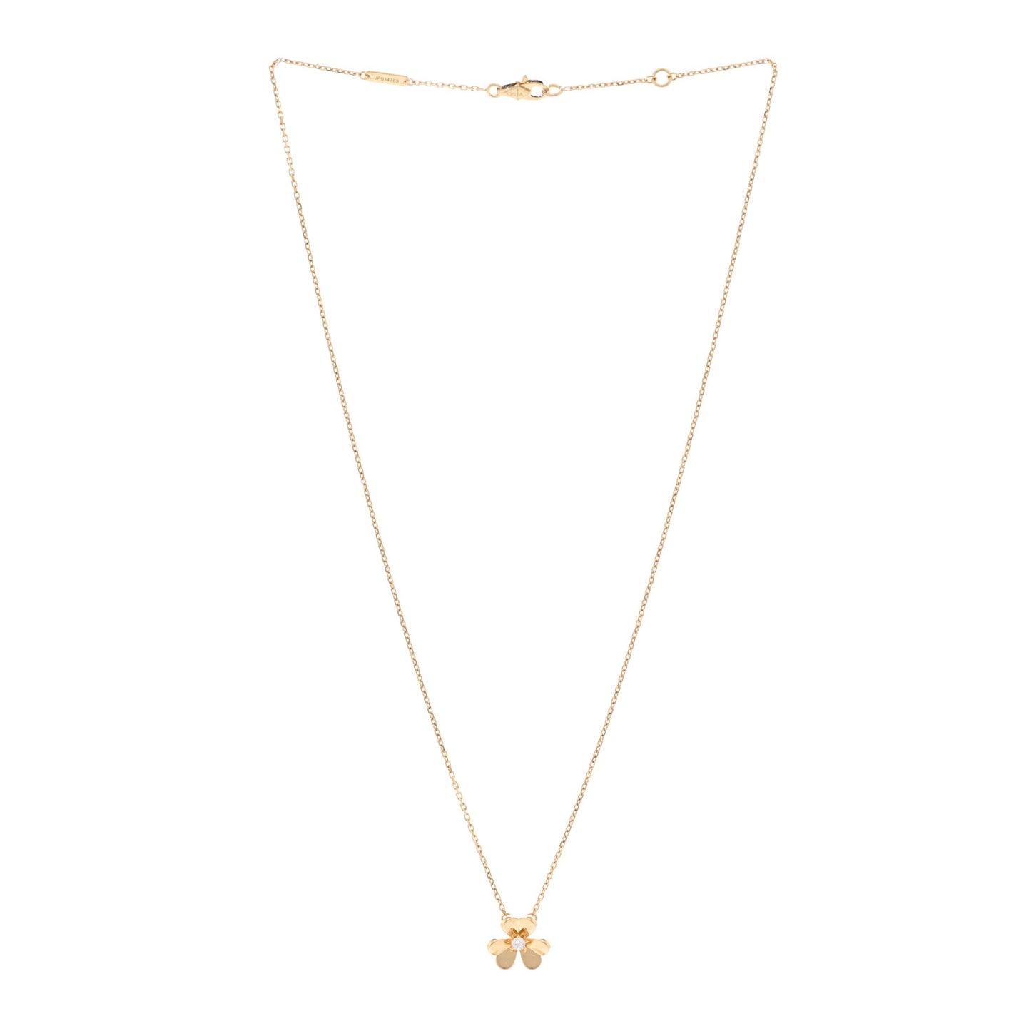 18K Yellow Gold Diamond Mini Frivole Pendant Necklace