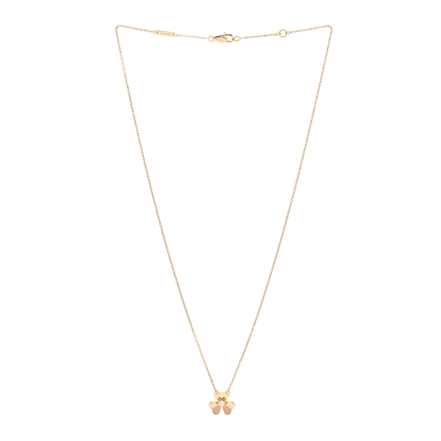 Van Cleef & Arpels 18K Yellow Gold Diamond Mini Frivole Pendant Necklace 3 of 5