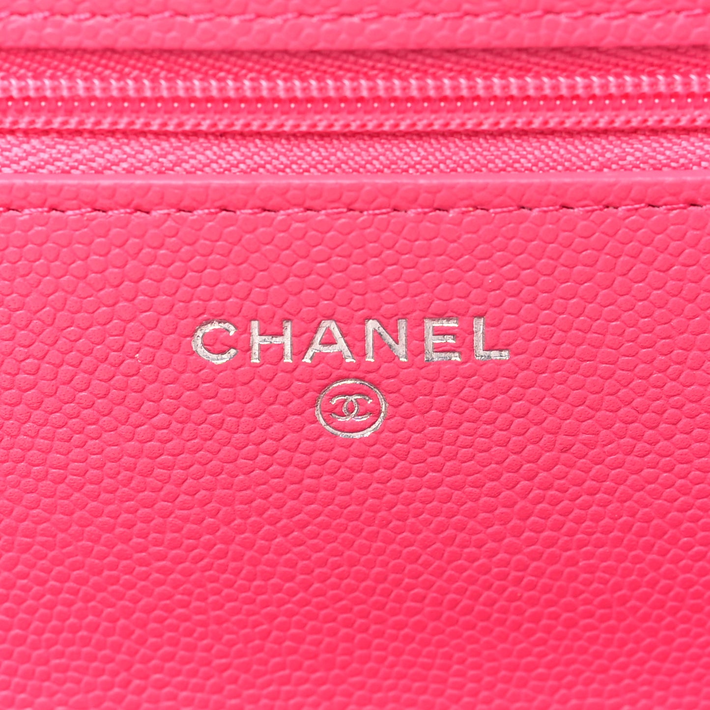 Caviar Quilted Chanel 19 Wallet On Chain WOC Dark Pink