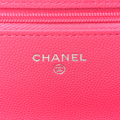 Chanel Caviar Quilted Chanel 19 Wallet On Chain WOC Dark Pink 6 of 10