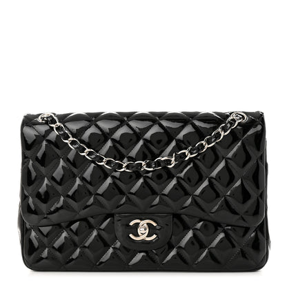 Chanel Patent Quilted Jumbo Single Flap Black 1 of 12