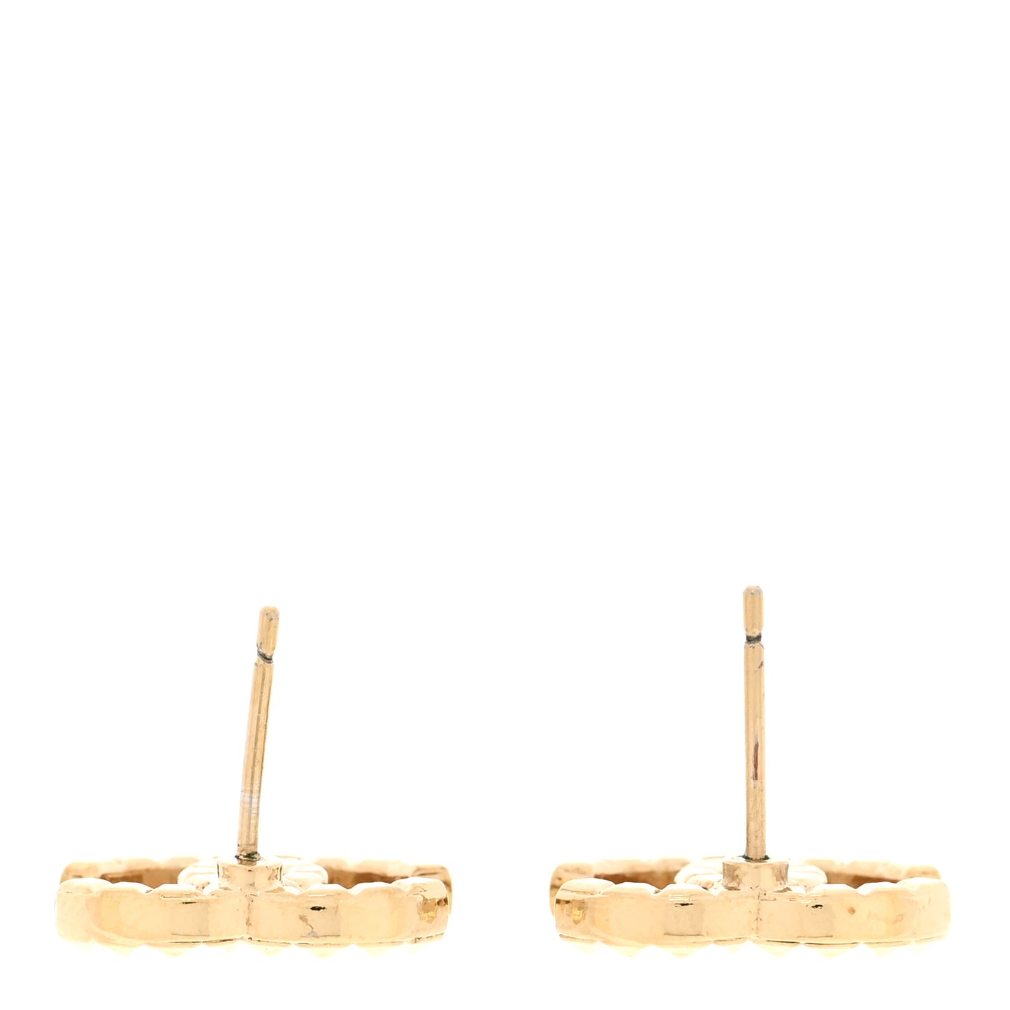 Studded CC Earrings Gold
