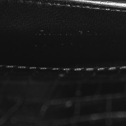 Saint Laurent Calfskin Crocodile Embossed Small Classic Monogram Kate Tassel Satchel Black 7 of 9