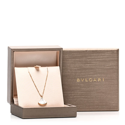 Bulgari 18K Rose Gold Diamond Mother of Pearl Small Divas' Dream Pendant Necklace 5 of 5