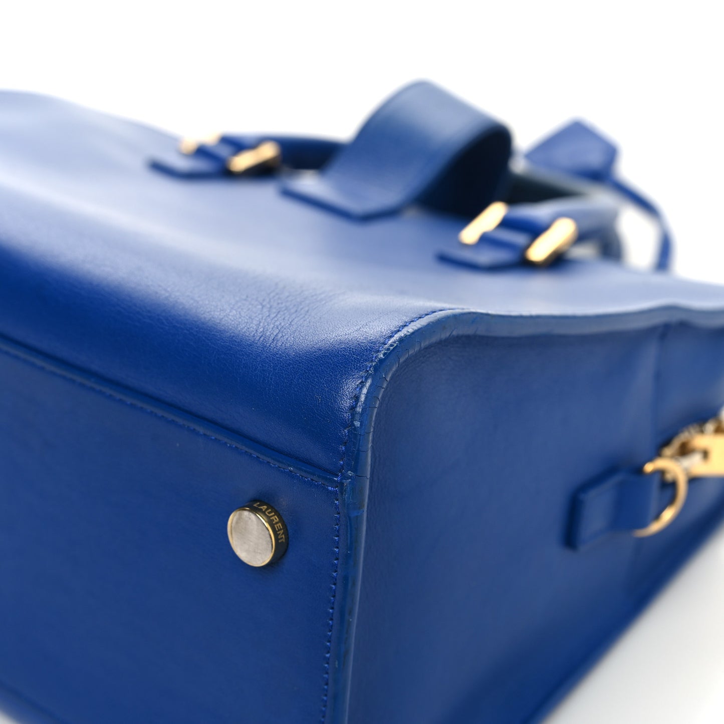 Calfskin Small Monogram Cabas Blue Majorelle