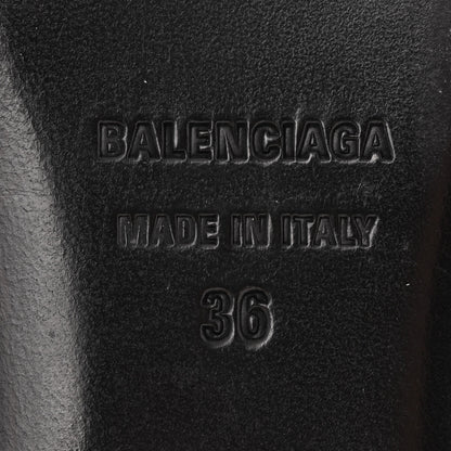 Balenciaga Tweed Prince Of Wales BB Knife Pointy Toe Slingback Flats 36 Beige Navy Silver 7 of 12