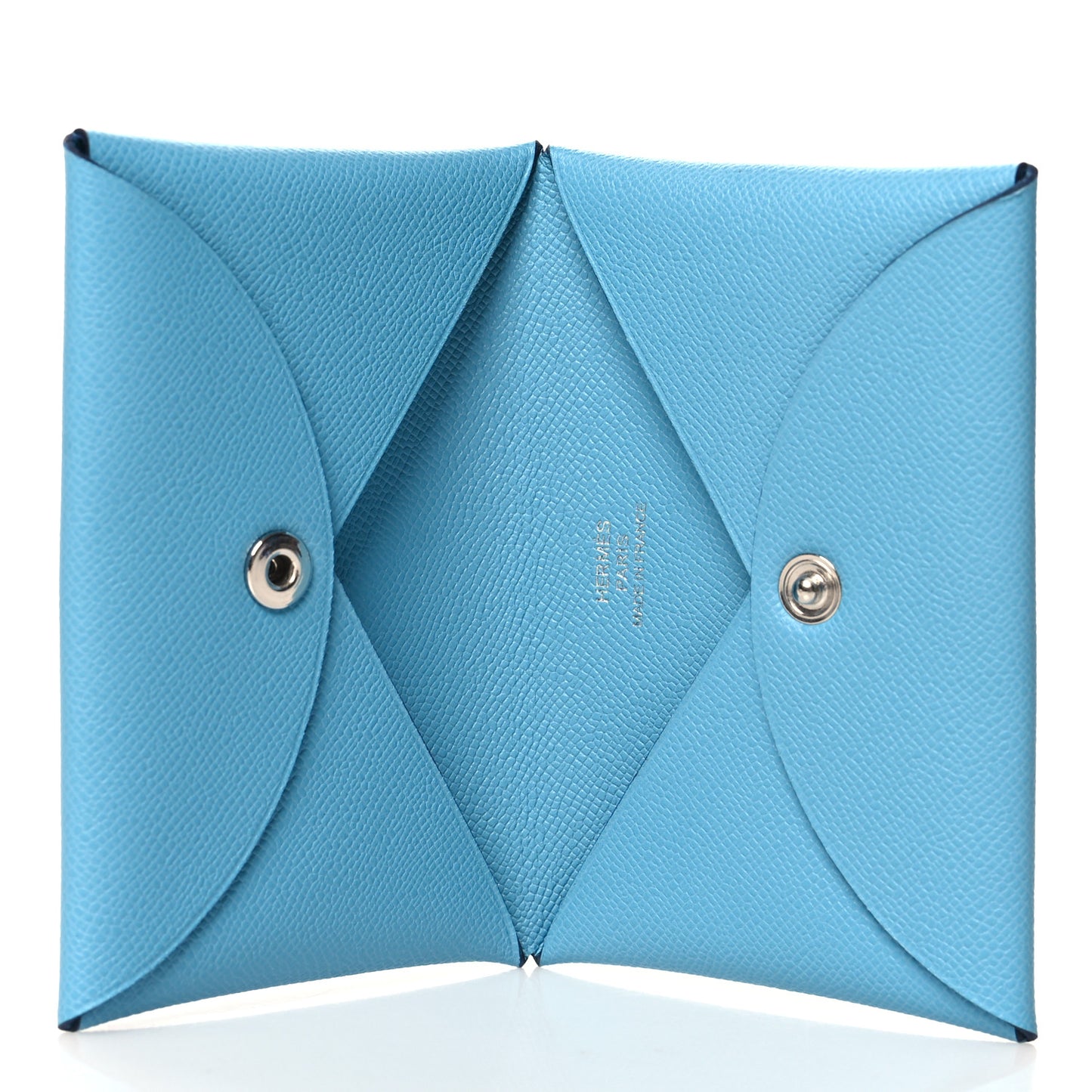 Madame Calfskin Calvi Card Case Blue Du Nord