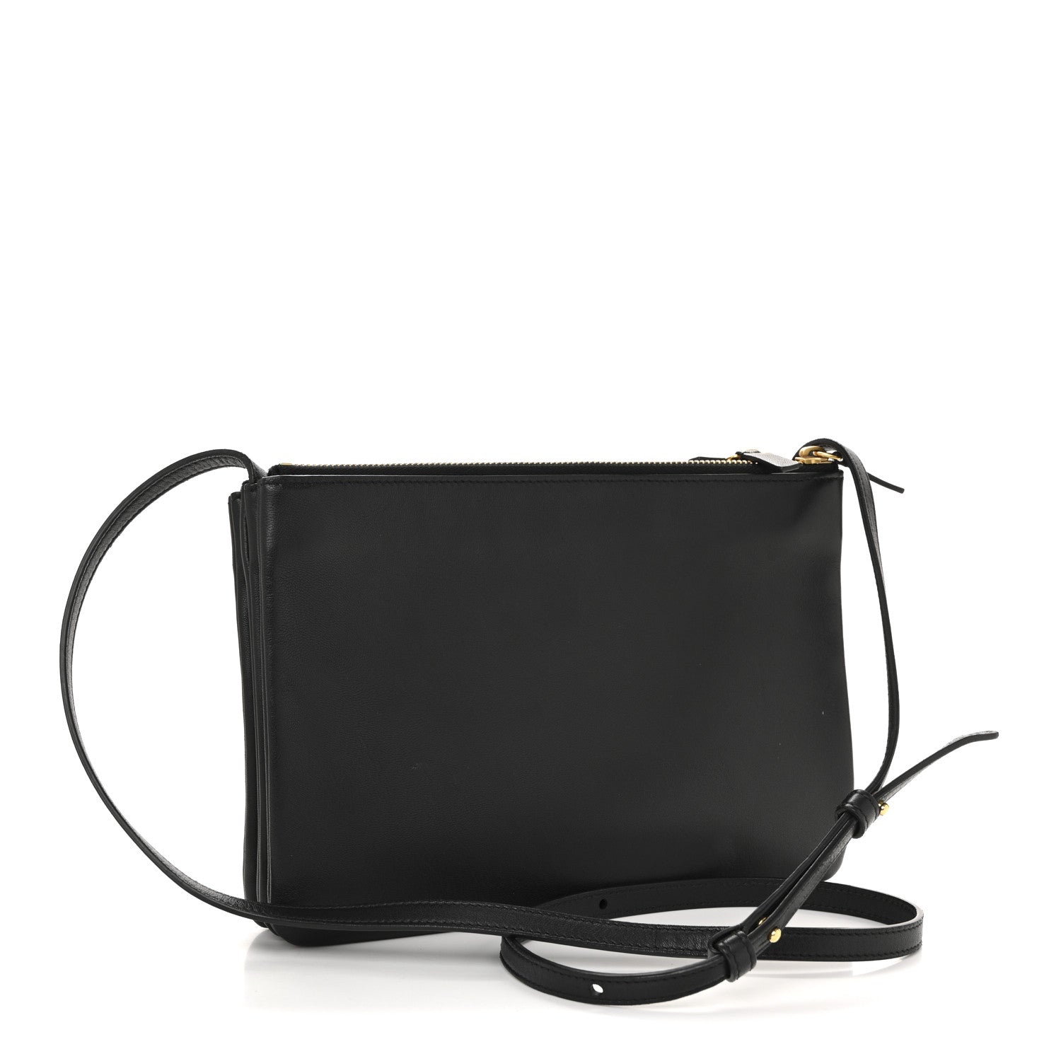 Celine Lambskin Large Trio Crossbody Bag Black 1801602 – FASHIONPHILE