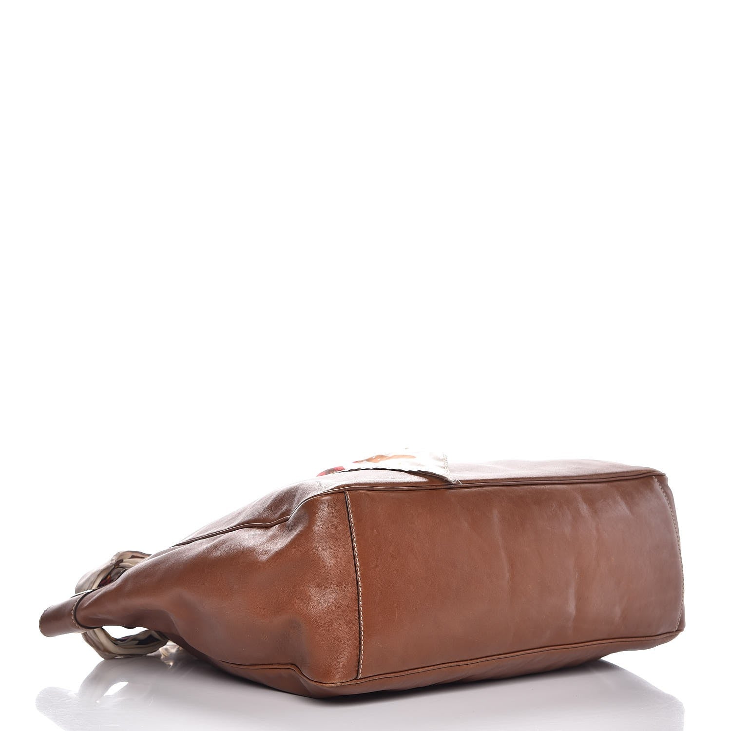 Gucci Calfskin Large Positano Tote Brown 4 of 17