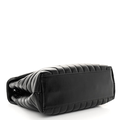 Saint Laurent Calfskin Y Quilted Monogram Medium Loulou Chain Satchel Black 4 of 9