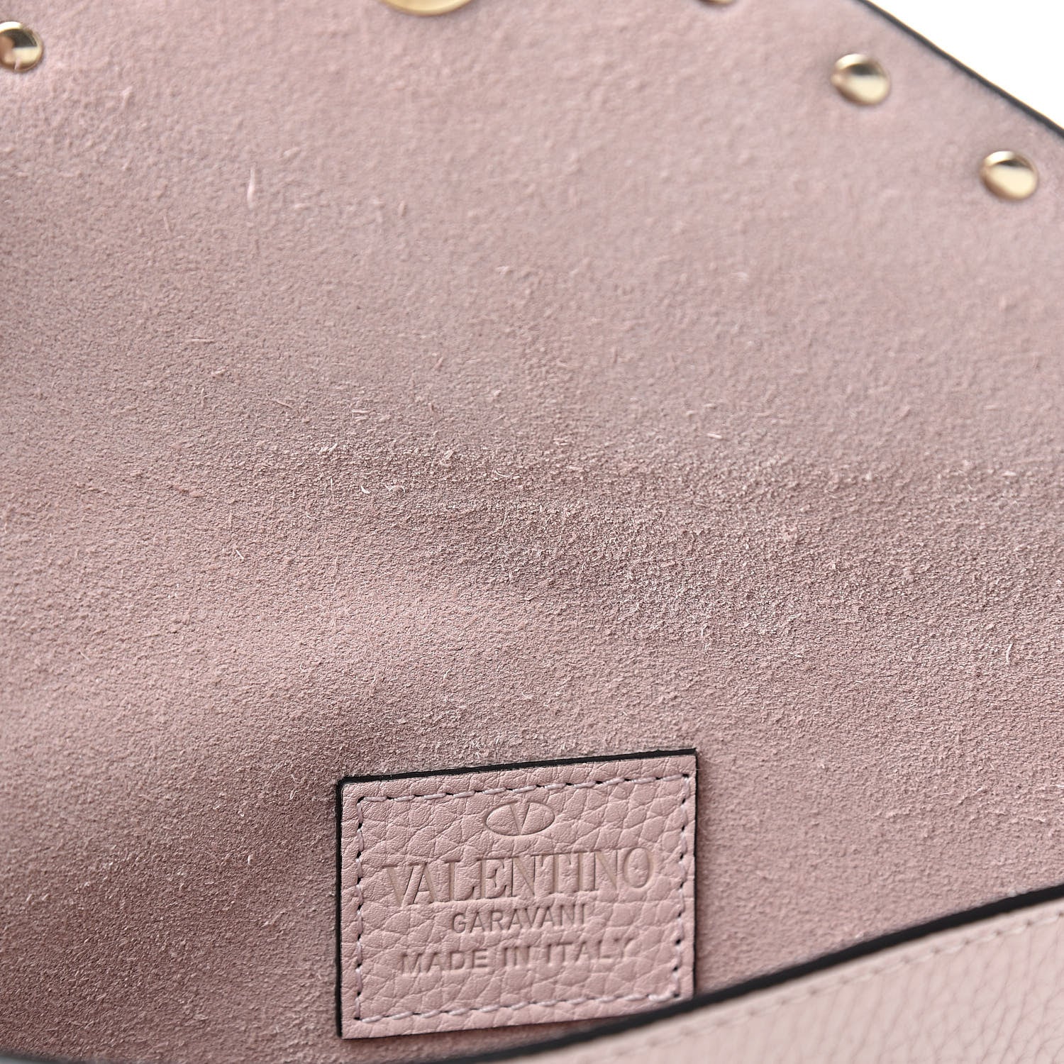 Valentino Garavani Pebbled Calfskin Medium Rockstud Envelope Flat Wristlet Pouch Water Rose 7 of 8
