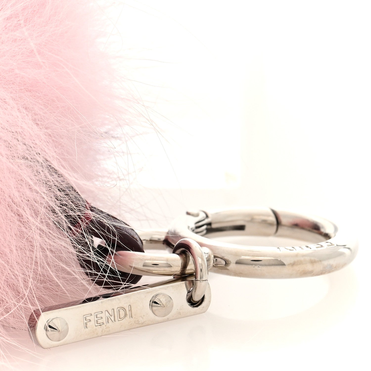 Fendi Fox Mink Rabbit Fur Vitello Flamingo Mini Monster Bag Bug Charm Pink Purple Multicolor 3 of 4