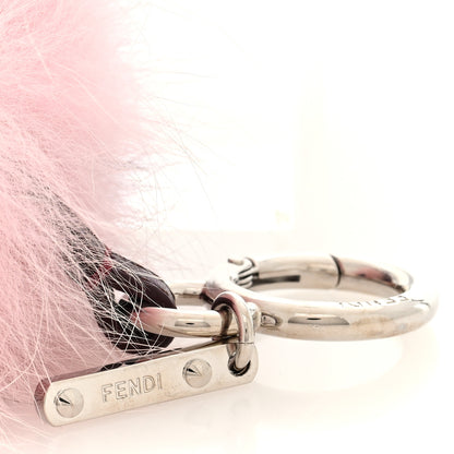 Fendi Fox Mink Rabbit Fur Vitello Flamingo Mini Monster Bag Bug Charm Pink Purple Multicolor 3 of 4