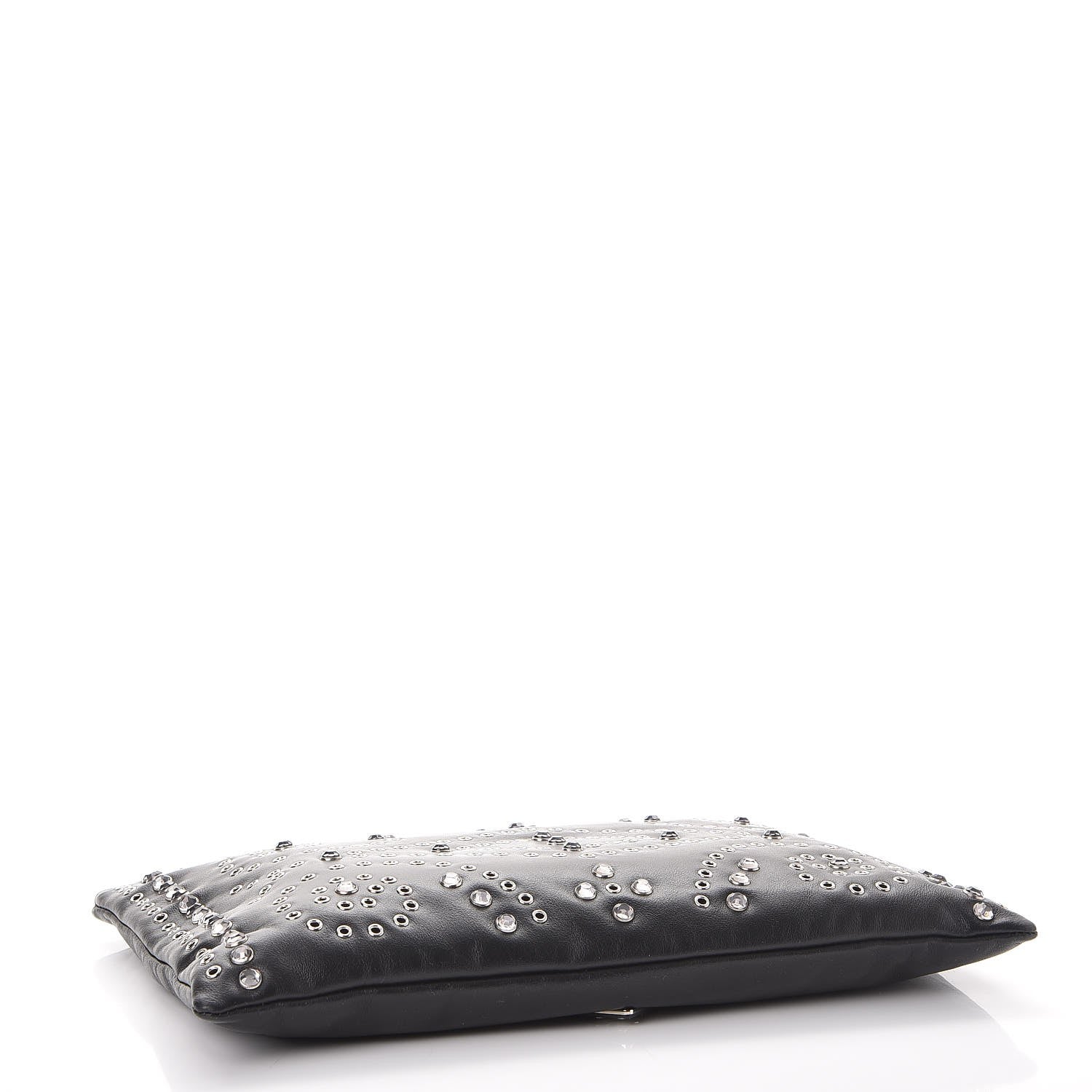 Prada Vitello Vintage Studded Clutch Black 4 of 7