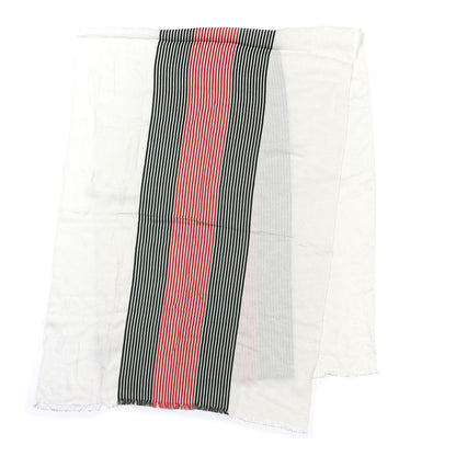 Gucci Wool Silk Monogram Web Scarf White 1 of 4