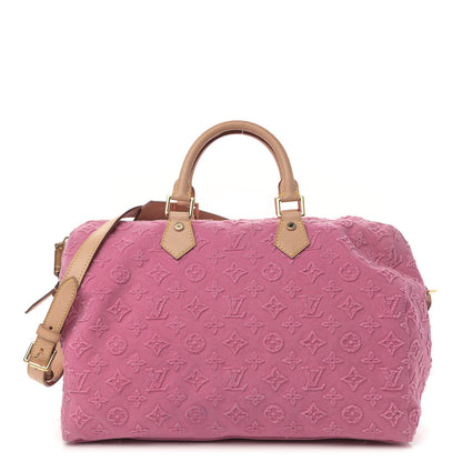 Louis Vuitton Denim Monogram Stone Speedy Bandouliere 35 Rose 1 of 10