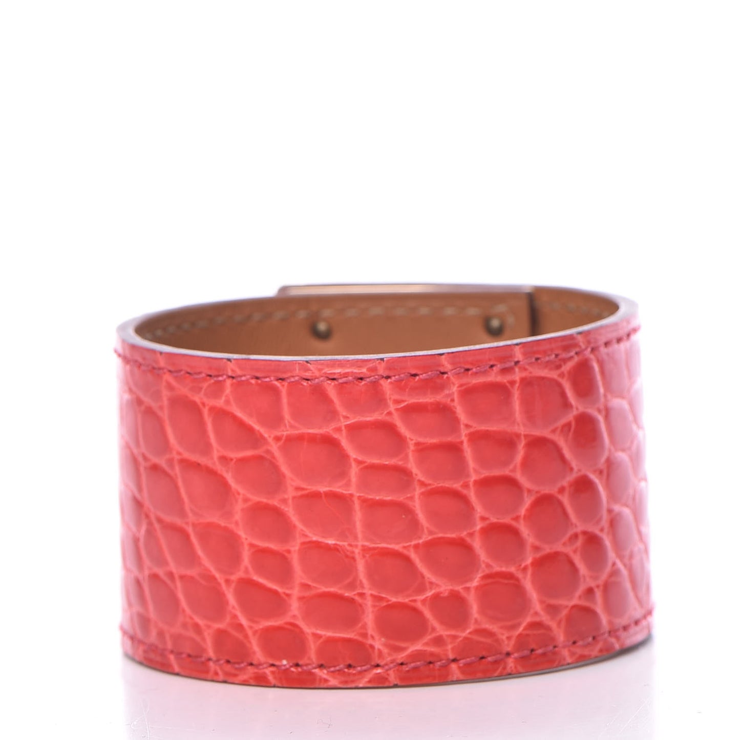 Shiny Alligator Kelly Dog Cuff Bougainvillea