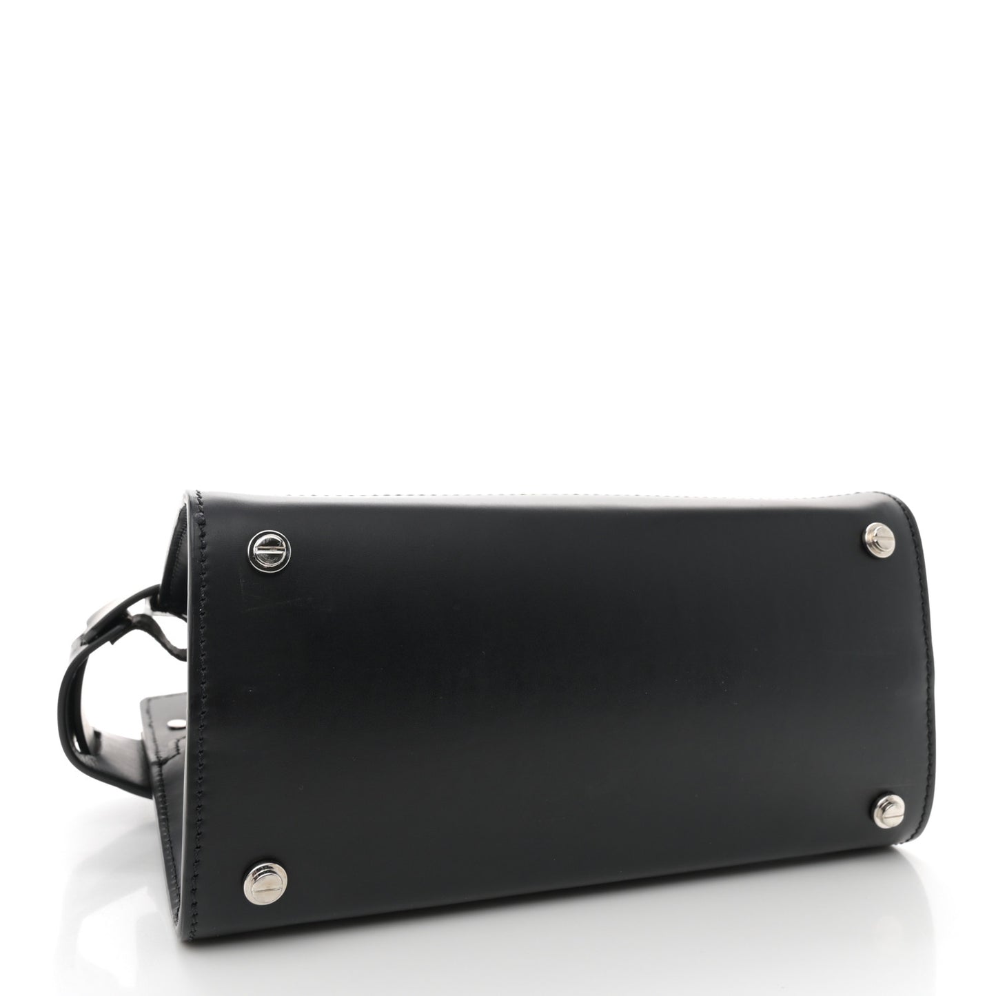 Smooth Calfskin Mini Horizon Satchel Black