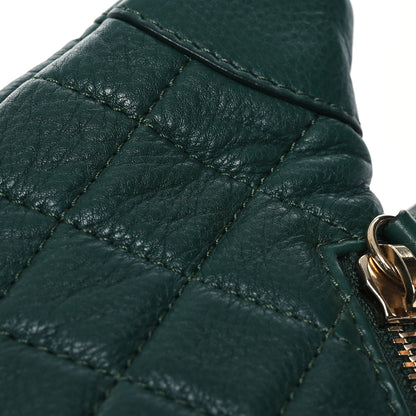 Chanel Calfskin Quilted Banane Waist Bag Fanny Pack Dark Green 13 of 14