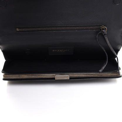 Balenciaga Crocodile Classic Hardware Papier Wand Clutch Black 5 of 12