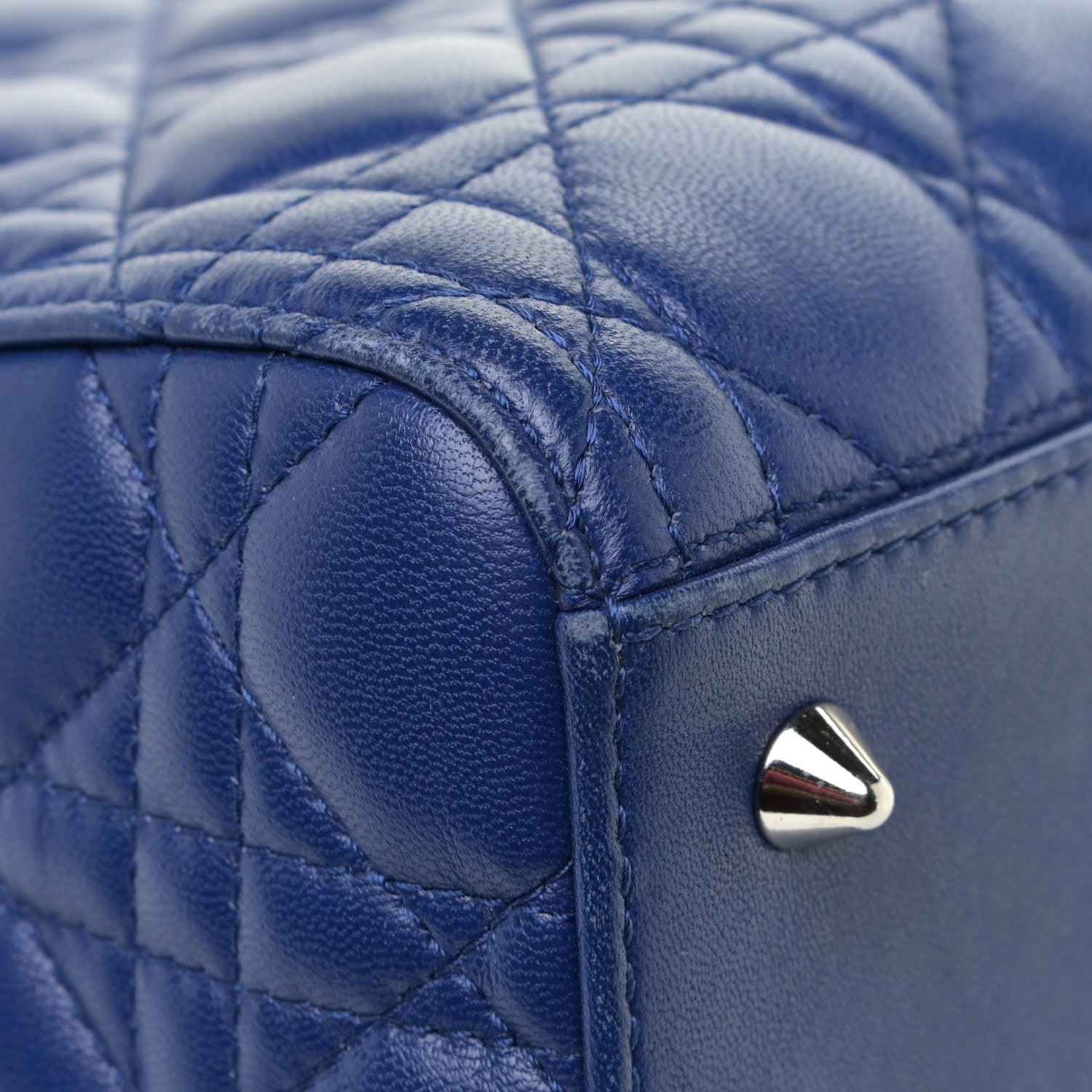 Christian Dior Lambskin Cannage Medium Lady Dior Blue 12 of 15