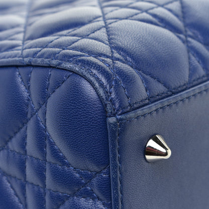Christian Dior Lambskin Cannage Medium Lady Dior Blue 12 of 15