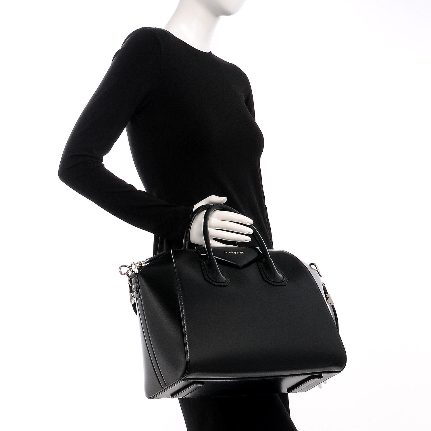 Givenchy Shiny Lord Calfskin Medium Antigona Black 3 of 8