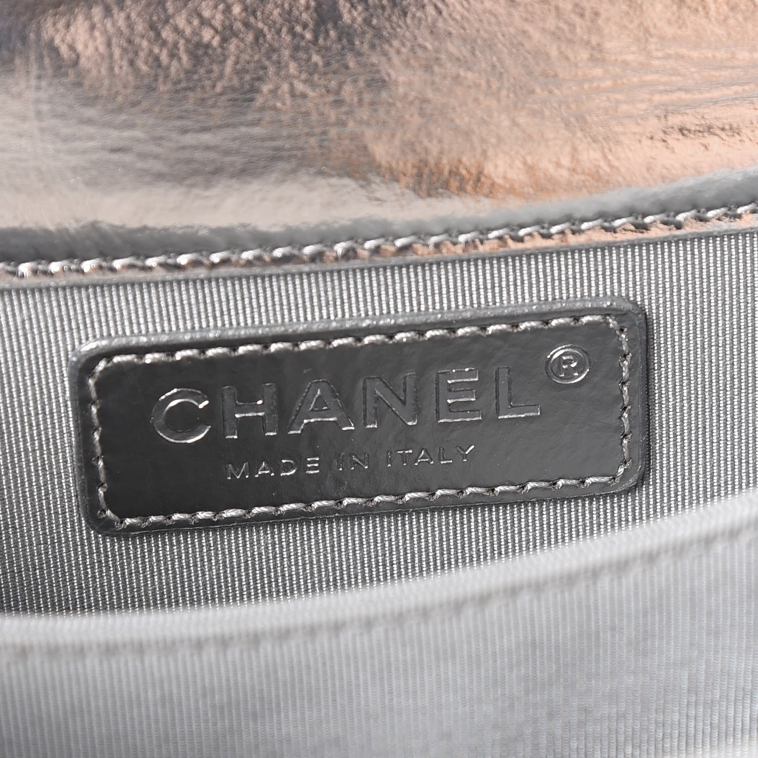 Chanel Metallic Goatskin Quilted North South Boy Flap Silver 5 of 10