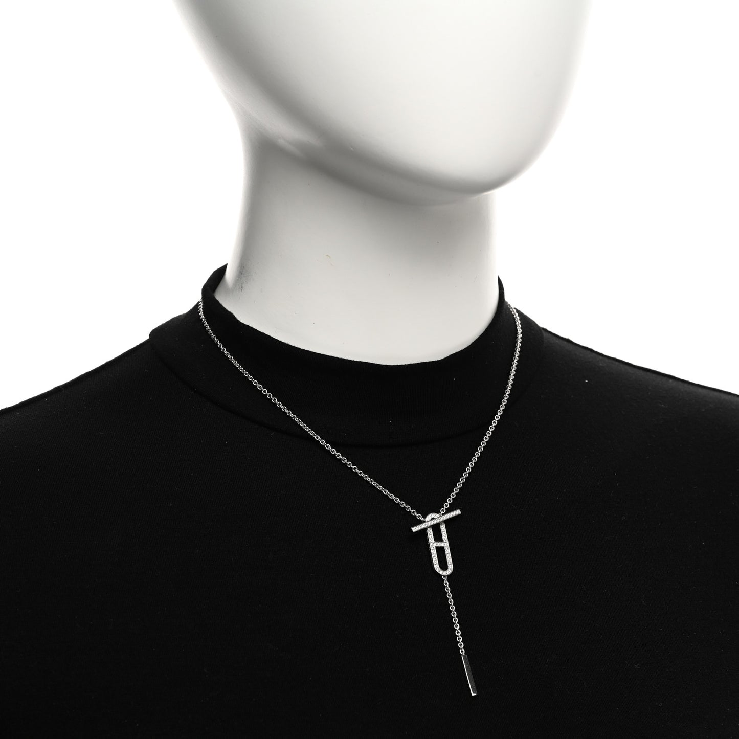18K White Gold Diamond PM Ever Chaine D'Ancre Necklace ST