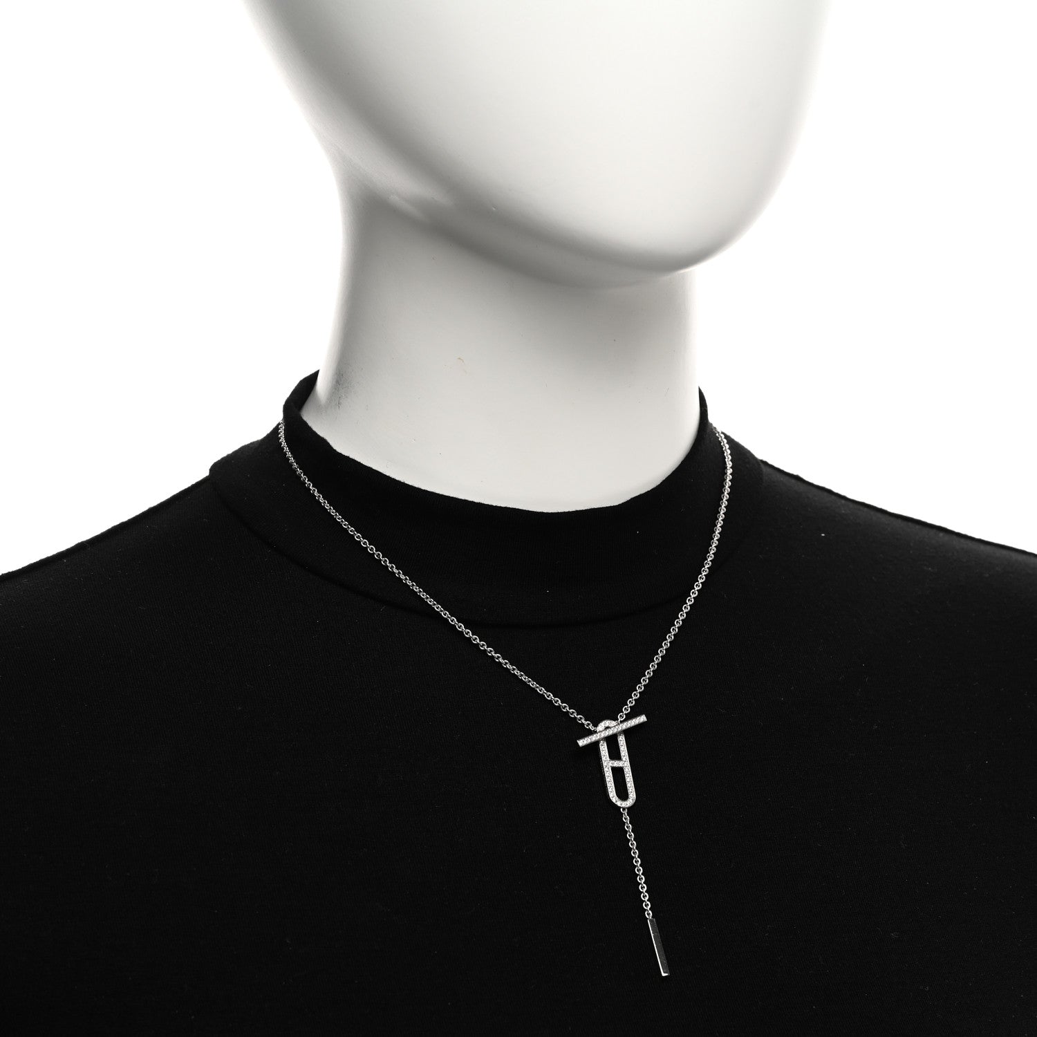 Hermes 18K White Gold Diamond PM Ever Chaine D'Ancre Necklace ST 2 of 5