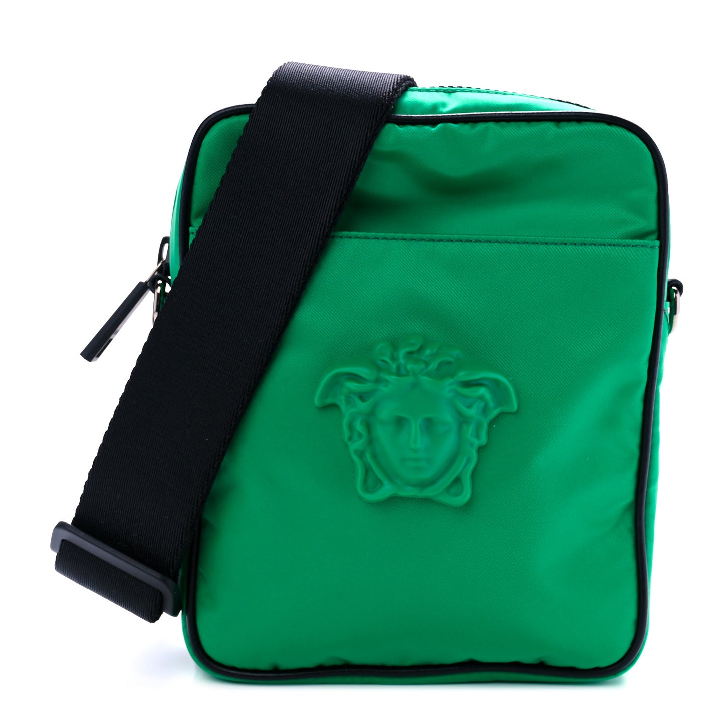 Nylon Palazzo Medusa Crossbody Bag Green
