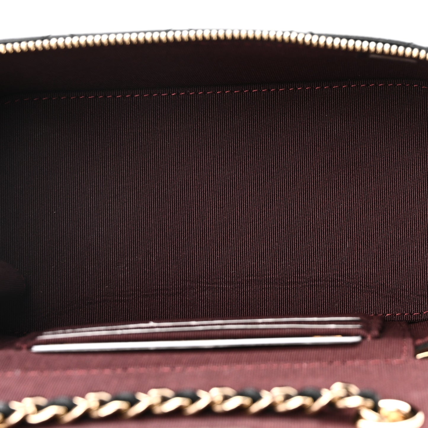 Lambskin Quilted Small Vanity Case With Chain Black