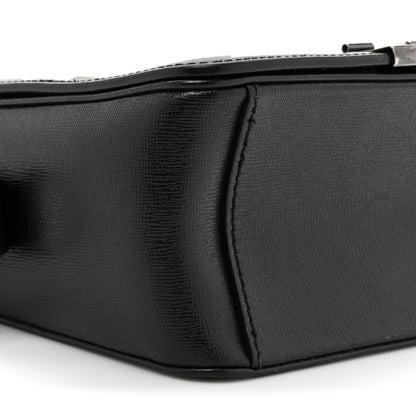 Off-White Saffiano Striped Diag Binder Clip Bag Black White 9 of 10